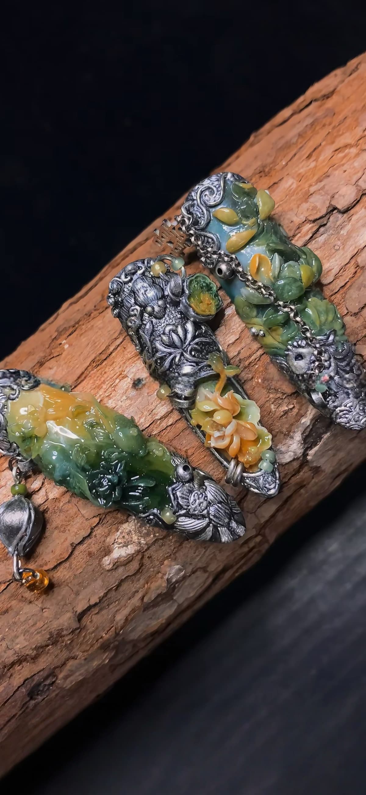 Jade Blossom Nails press on nails