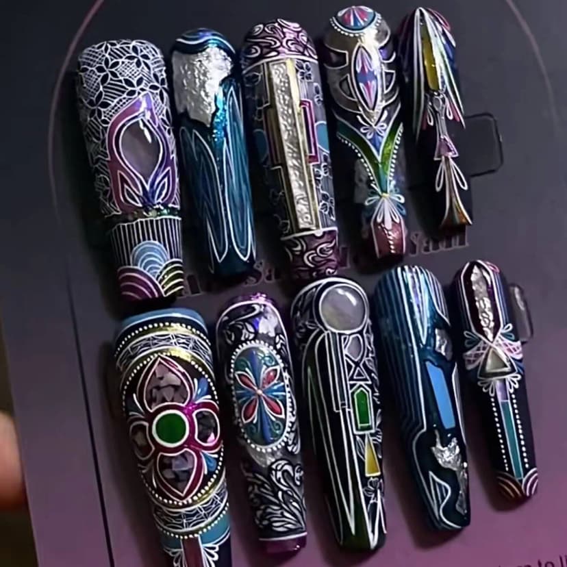 Deco Tribal Custom Nails Set press on nails
