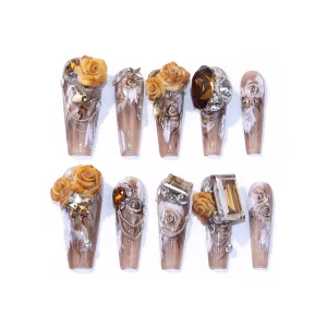 Gilded Luxury Press on Nails
