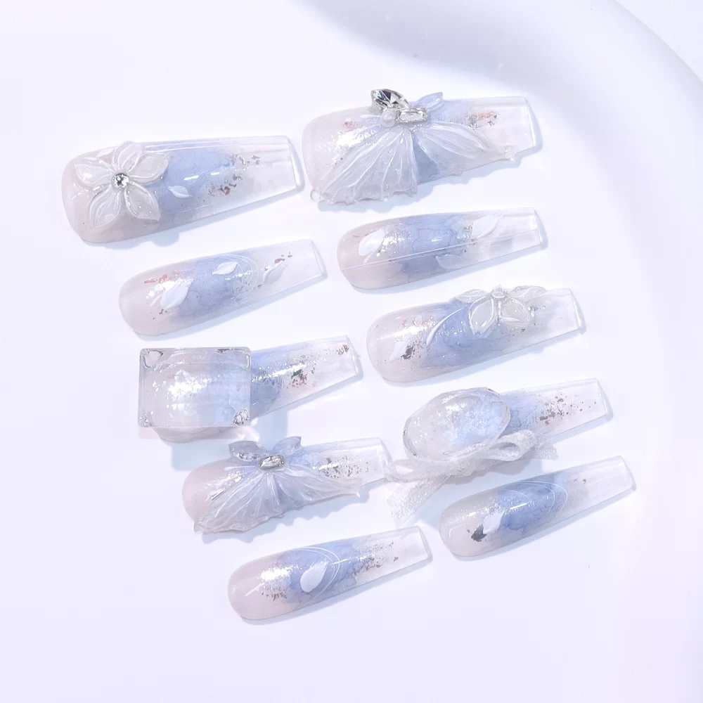 Gradient clear illusion press on nails - Image 2