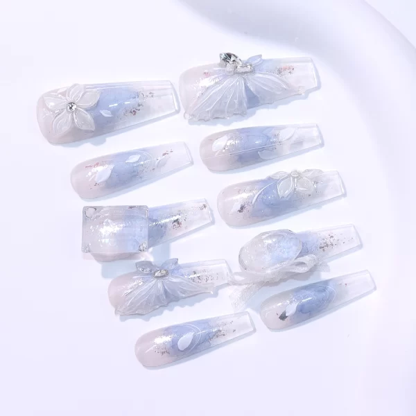 Gradient clear illusion press on nails - Image 2