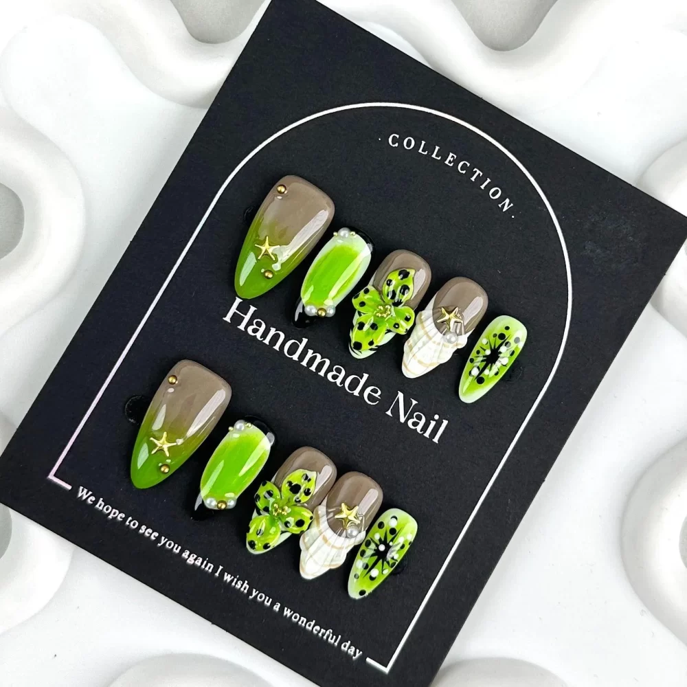 Handmade Medium Almond Press-On Nails - Image 2