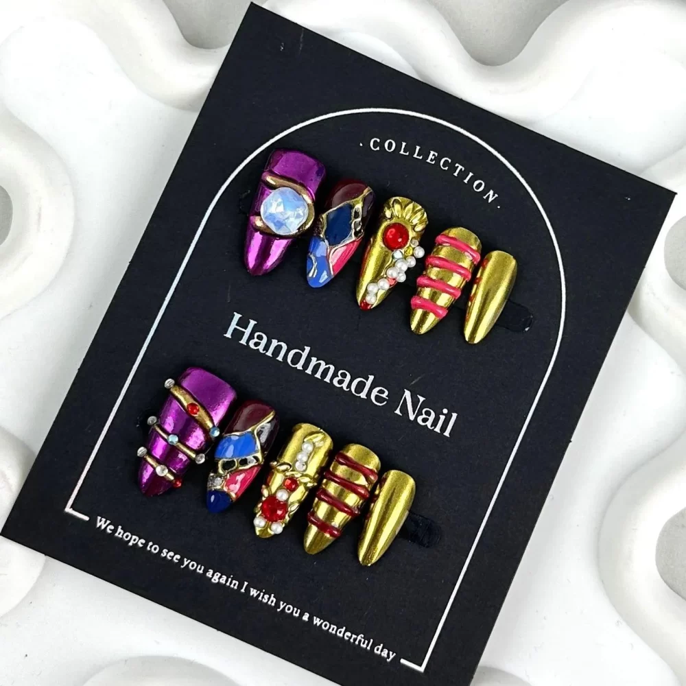 Handmade Medium Almond Press-On Nails - Image 12