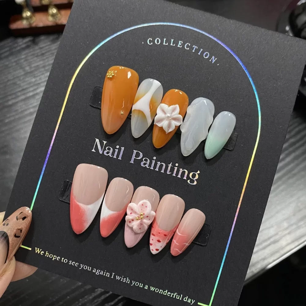 Handmade Medium Almond Press-On Nails - Image 13