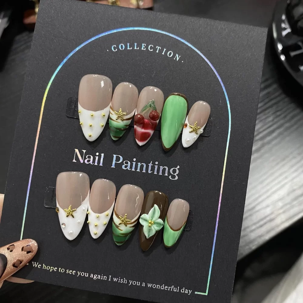 Handmade Medium Almond Press-On Nails - Image 14