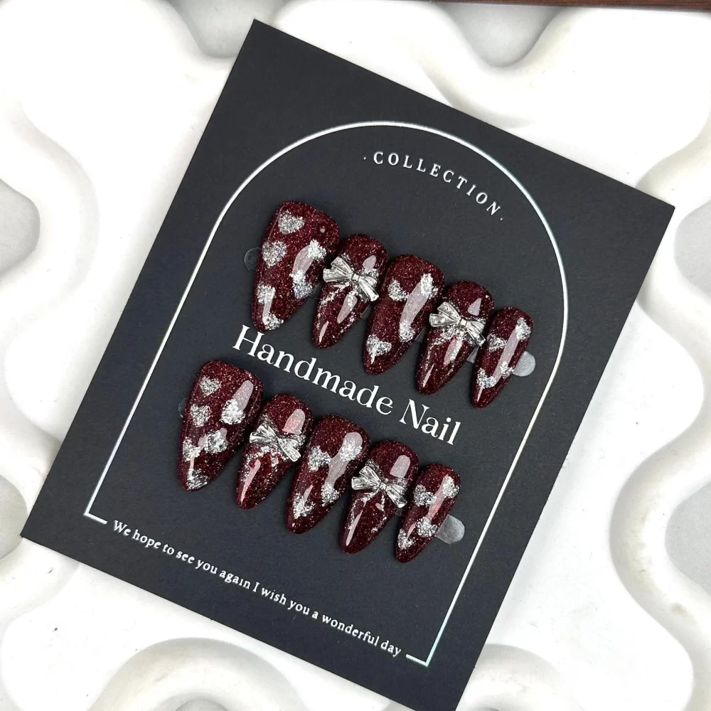 Handmade Medium Almond Press-On Nails - Image 4