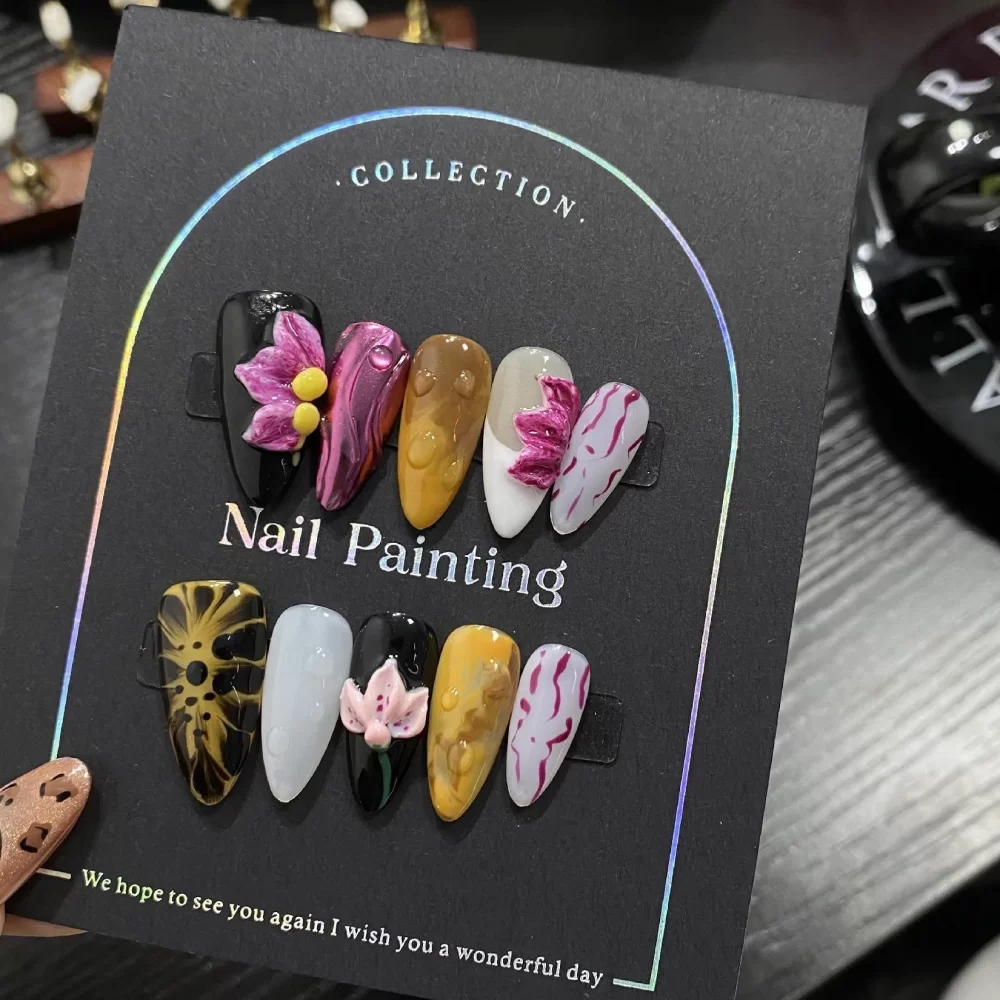 Handmade Medium Almond Press-On Nails - Image 15