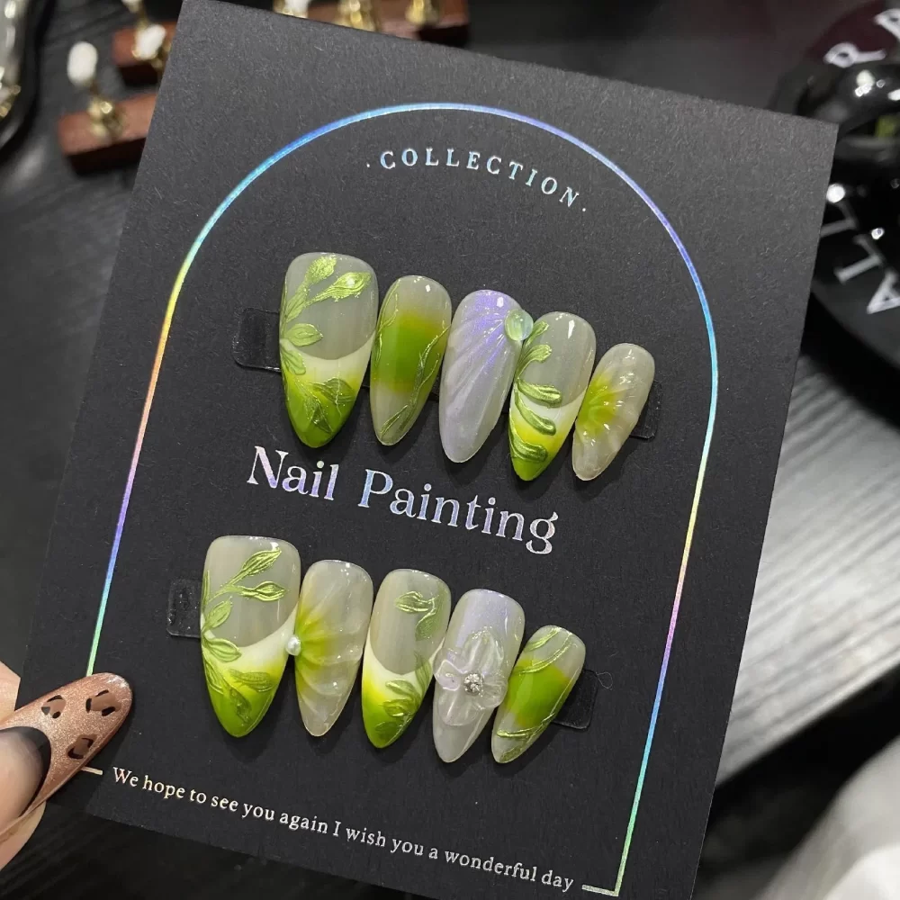 Handmade Medium Almond Press-On Nails - Image 16
