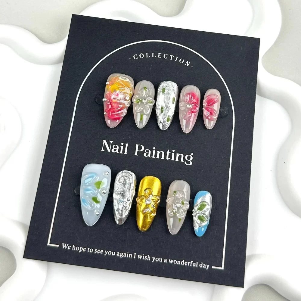 Handmade Medium Almond Press-On Nails - Image 6