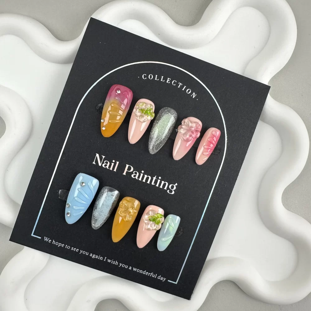 Handmade Medium Almond Press-On Nails - Image 7